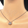 Sterling Silver Pendant Necklace, Elephant Design, with White Cubic Zirconia, Polished, Rose Gold Finish, 04.336.0123.1.16 (02 MM Thickness, 16 Inches Length)