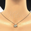 Sterling Silver Pendant Necklace, Elephant Design, with White Cubic Zirconia, Polished, Golden Finish, 04.336.0123.2.16 (02 MM Thickness, 16 Inches Length)