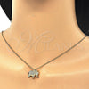 Sterling Silver Pendant Necklace, Elephant Design, with White Cubic Zirconia, Polished, Golden Finish, 04.336.0123.2.16 (02 MM Thickness, 16 Inches Length)