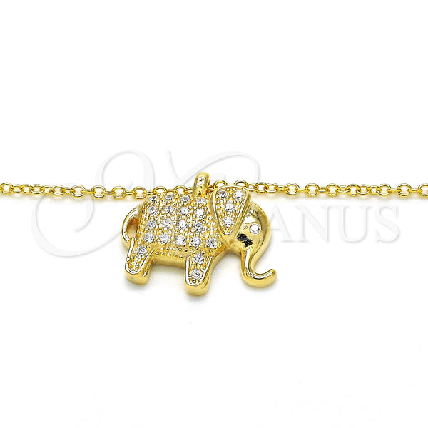 Sterling Silver Necklace — Pendant Necklace Elephant Design with White Cubic Zirconia — alternate product view — SKU 125864 | Plata 925 collar — Pendant Necklace Elephant diseño with blanco Cubic Zirconia — SKU 125864