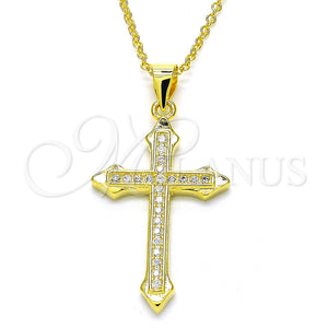 Sterling Silver Necklace — Pendant Necklace Cross Design with White Cubic Zirconia — main product view — SKU 125867 | Plata 925 collar — Pendant Necklace cruz diseño with blanco Cubic Zirconia — SKU 125867