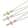Sterling Silver Pendant Necklace, Cross Design, with White Micro Pave, Polished, Rose Gold Finish, 04.336.0127.1.16 (02 MM Thickness, 16 Inches Length)