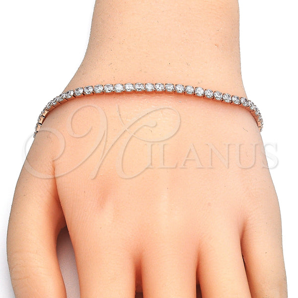 Sterling Silver Bracelet — Tennis Bracelet with White Cubic Zirconia Polished Rose — alternate product view — SKU 125877 | Plata 925 brazalete — Tennis Bracelet with blanco Cubic Zirconia pulido Rose — SKU 125877