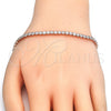 Sterling Silver Tennis Bracelet, with White Cubic Zirconia, Polished, Rose Gold Finish, 03.336.0031.1.07 (03 MM Thickness, 7 Inches Length)