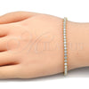 Sterling Silver Tennis Bracelet, with White Cubic Zirconia, Polished, Golden Finish, 03.336.0031.2.07 (03 MM Thickness, 7 Inches Length)