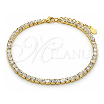 Sterling Silver Tennis Bracelet, with White Cubic Zirconia, Polished, Golden Finish, 03.336.0031.2.07 (03 MM Thickness, 7 Inches Length)