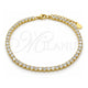 Sterling Silver Tennis Bracelet, with White Cubic Zirconia, Polished, Golden Finish, 03.336.0031.2.07 (03 MM Thickness, 7 Inches Length)