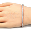 Sterling Silver Tennis Bracelet, with White Cubic Zirconia, Polished, Rose Gold Finish, 03.336.0033.1.08 (03 MM Thickness, 8 Inches Length)