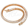 Sterling Silver Tennis Bracelet, with White Cubic Zirconia, Polished, Rose Gold Finish, 03.336.0033.1.08 (03 MM Thickness, 8 Inches Length)