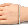 Sterling Silver Tennis Bracelet, with White Cubic Zirconia, Polished, Golden Finish, 03.336.0033.2.08 (03 MM Thickness, 8 Inches Length)
