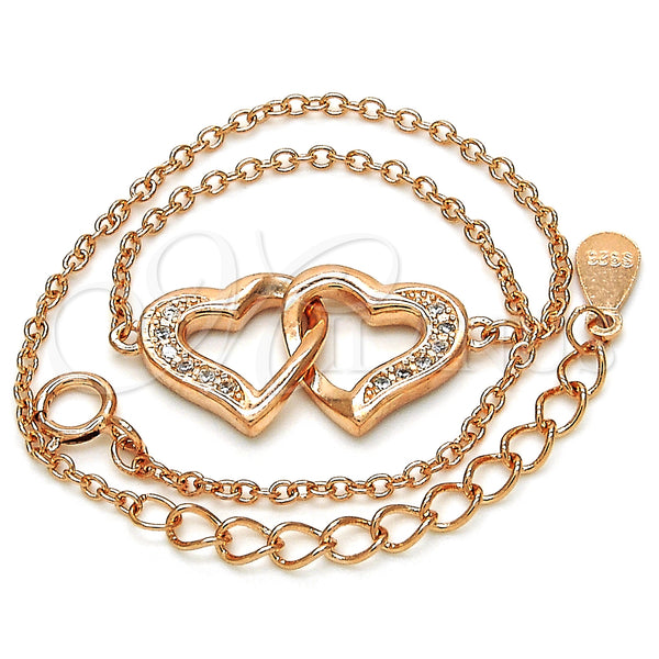 Sterling Silver Bracelet — Fancy Bracelet Heart Design with White Micro Pave — main product view — SKU 125895 | Plata 925 brazalete — elegante Bracelet corazón diseño with blanco Micro Pave — SKU 125895