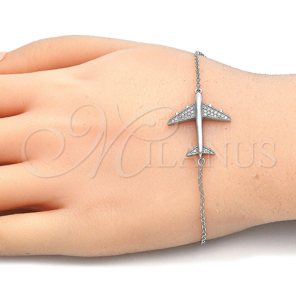 Sterling Silver Bracelet — Fancy Bracelet with White Cubic Zirconia Polished 03. — alternate product view — SKU 125897 | Plata 925 brazalete — elegante Bracelet with blanco Cubic Zirconia pulido 03. — SKU 125897