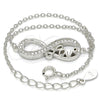 Sterling Silver Fancy Bracelet, Infinite and Love Design, with White Cubic Zirconia, Polished, Rhodium Finish, 03.336.0039.07 (01 MM Thickness, 7 Inches Length)