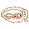 Sterling Silver Fancy Bracelet, Infinite and Love Design, with White Cubic Zirconia, Polished, Rose Gold Finish, 03.336.0039.1.07 (02 MM Thickness, 7 Inches Length)