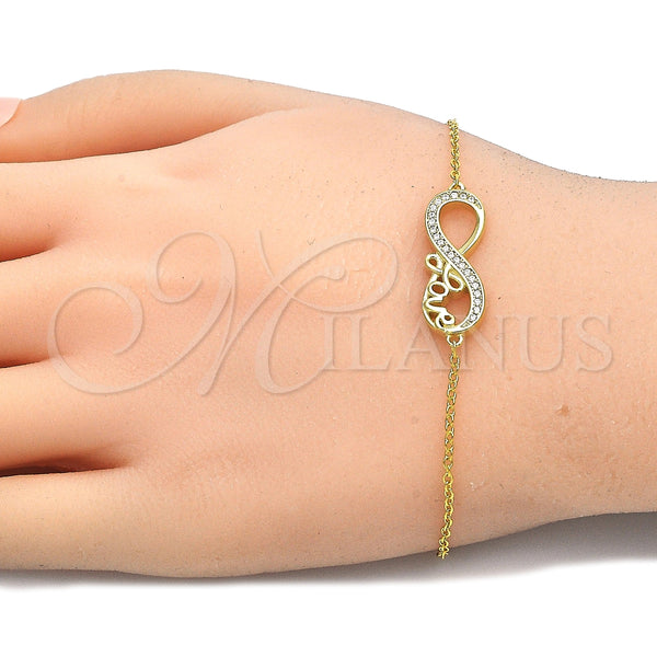 Sterling Silver Bracelet — Fancy Bracelet Infinite and Love Design with White — alternate product view — SKU 125905 | Plata 925 brazalete — elegante Bracelet Infinite and Love diseño with blanco — SKU 125905