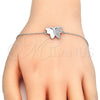 Sterling Silver Fancy Bracelet, Butterfly Design, with White Micro Pave, Polished, Rhodium Finish, 03.336.0040.07 (01 MM Thickness, 7 Inches Length)