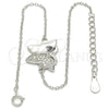 Sterling Silver Fancy Bracelet, Butterfly Design, with White Micro Pave, Polished, Rhodium Finish, 03.336.0040.07 (01 MM Thickness, 7 Inches Length)