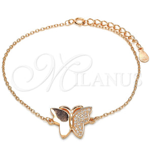 Sterling Silver Bracelet — Fancy Bracelet Butterfly Design with White Micro Pave — main product view — SKU 125907 | Plata 925 brazalete — elegante Bracelet Butterfly diseño with blanco Micro Pave — SKU 125907