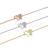 Sterling Silver Fancy Bracelet, Butterfly Design, with White Micro Pave, Polished, Rose Gold Finish, 03.336.0040.1.07 (01 MM Thickness, 7 Inches Length)