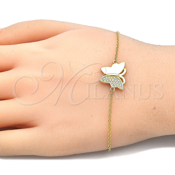 Sterling Silver Bracelet — Fancy Bracelet Butterfly Design with White Micro Pave — alternate product view — SKU 125908 | Plata 925 brazalete — elegante Bracelet Butterfly diseño with blanco Micro Pave — SKU 125908
