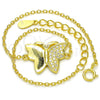 Sterling Silver Fancy Bracelet, Butterfly Design, with White Micro Pave, Polished, Golden Finish, 03.336.0040.2.07 (01 MM Thickness, 7 Inches Length)