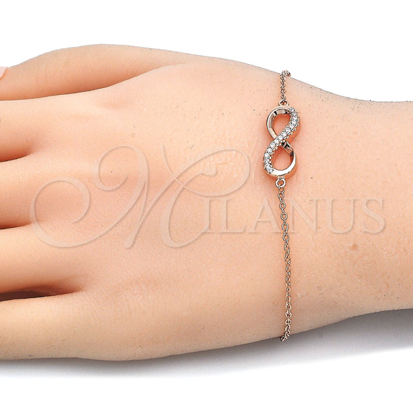 Sterling Silver Bracelet — Fancy Bracelet Infinite Design with White Cubic Zirconia — alternate product view — SKU 125910 | Plata 925 brazalete — elegante Bracelet Infinite diseño with blanco Cubic Zirconia — SKU 125910