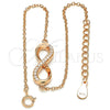 Sterling Silver Fancy Bracelet, Infinite Design, with White Cubic Zirconia, Polished, Rose Gold Finish, 03.336.0041.1.07 (01 MM Thickness, 7 Inches Length)