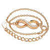 Sterling Silver Fancy Bracelet, Infinite Design, with White Cubic Zirconia, Polished, Rose Gold Finish, 03.336.0041.1.07 (01 MM Thickness, 7 Inches Length)