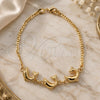 Oro Laminado Fancy Bracelet, Gold Filled Style Dolphin and Mariner Design, Polished, Golden Finish, 03.32.0154 (04 MM Thickness, 7 Inches Length)