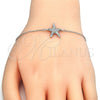 Sterling Silver Fancy Bracelet, with White Micro Pave, Polished, Rhodium Finish, 03.336.0043.07 (01 MM Thickness, 7 Inches Length)