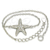 Sterling Silver Fancy Bracelet, with White Micro Pave, Polished, Rhodium Finish, 03.336.0043.07 (01 MM Thickness, 7 Inches Length)