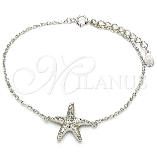 Sterling Silver Bracelet — Fancy Bracelet with White Micro Pave Polished 03. — main product view — SKU 125930 | Plata 925 brazalete — elegante Bracelet with blanco Micro Pave pulido 03. — SKU 125930