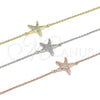 Sterling Silver Fancy Bracelet, with White Micro Pave, Polished, Golden Finish, 03.336.0043.2.07 (01 MM Thickness, 7 Inches Length)