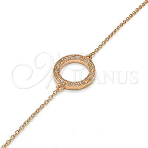 Sterling Silver Bracelet — Fancy Bracelet with White Micro Pave Polished Rose — main product view — SKU 125934 | Plata 925 brazalete — elegante Bracelet with blanco Micro Pave pulido Rose — SKU 125934