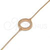 Sterling Silver Fancy Bracelet, with White Micro Pave, Polished, Rose Gold Finish, 03.336.0024.1.07 (01 MM Thickness, 7 Inches Length)