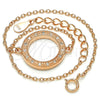 Sterling Silver Fancy Bracelet, with White Micro Pave, Polished, Rose Gold Finish, 03.336.0024.1.07 (01 MM Thickness, 7 Inches Length)