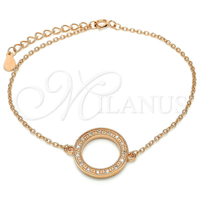 Sterling Silver Fancy Bracelet, with White Micro Pave, Polished, Rose Gold Finish, 03.336.0024.1.07 (01 MM for wholesale, main product view