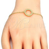 Sterling Silver Fancy Bracelet, with White Micro Pave, Polished, Golden Finish, 03.336.0024.2.07 (01 MM Thickness, 7 Inches Length)