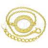 Sterling Silver Fancy Bracelet, with White Micro Pave, Polished, Golden Finish, 03.336.0024.2.07 (01 MM Thickness, 7 Inches Length)