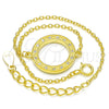 Sterling Silver Fancy Bracelet, with White Micro Pave, Polished, Golden Finish, 03.336.0024.2.07 (01 MM Thickness, 7 Inches Length)