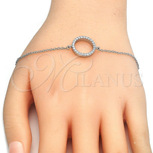 Sterling Silver Bracelet — Fancy Bracelet with White Cubic Zirconia Polished 03. — main product view — SKU 125936 | Plata 925 brazalete — elegante Bracelet with blanco Cubic Zirconia pulido 03. — SKU 125936