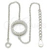 Sterling Silver Fancy Bracelet, with White Cubic Zirconia, Polished, Rhodium Finish, 03.336.0044.07 (02 MM Thickness, 7 Inches Length)