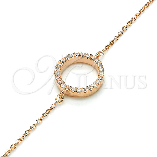 Sterling Silver Bracelet — Fancy Bracelet with White Cubic Zirconia Polished Rose — alternate product view — SKU 125937 | Plata 925 brazalete — elegante Bracelet with blanco Cubic Zirconia pulido Rose — SKU 125937