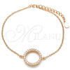 Sterling Silver Fancy Bracelet, with White Cubic Zirconia, Polished, Rose Gold Finish, 03.336.0044.1.07 (02 MM for wholesale, main product view