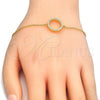 Sterling Silver Fancy Bracelet, with White Cubic Zirconia, Polished, Golden Finish, 03.336.0044.2.07 (02 MM Thickness, 7 Inches Length)