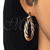Oro Laminado Medium Hoop, Gold Filled Style Twist Design, Polished, Golden Finish, 02.261.0067.40