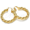 Oro Laminado Medium Hoop, Gold Filled Style Twist Design, Polished, Golden Finish, 02.261.0067.40