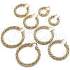 Oro Laminado Medium Hoop, Gold Filled Style Twist Design, Polished, Golden Finish, 02.261.0067.40