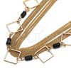 Oro Laminado Fancy Necklace, Gold Filled Style with Black Crystal, Polished, Golden Finish, 04.321.0028.32 (02 MM Thickness, 32 Inches Length)