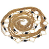 Oro Laminado Fancy Necklace, Gold Filled Style with Black Crystal, Polished, Golden Finish, 04.321.0028.32 (02 MM Thickness, 32 Inches Length)